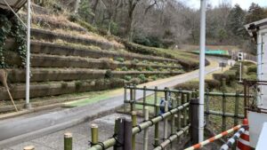 岐阜ファミリーパークの山肌を滑るボブスレーコース