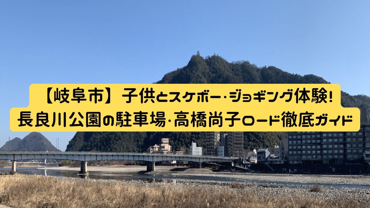 長良川公園から眺める金華山と長良川の景色｜高橋尚子ロードのスタート地点付近