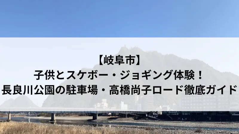 長良川公園から眺める金華山と長良川の景色｜高橋尚子ロードのスタート地点付近