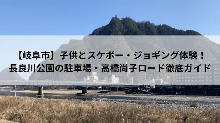 長良川公園から眺める金華山と長良川の景色｜高橋尚子ロードのスタート地点付近
